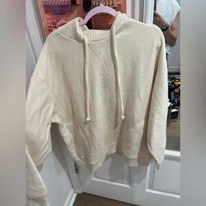 aerie Cream Hoodie Pullover Sweatshirt